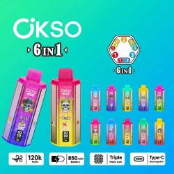 OKSO 120K 6-in-1 120000 Puffs 6 Flavor Disposable Vape Wholesale